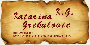 Katarina Grekulović vizit kartica